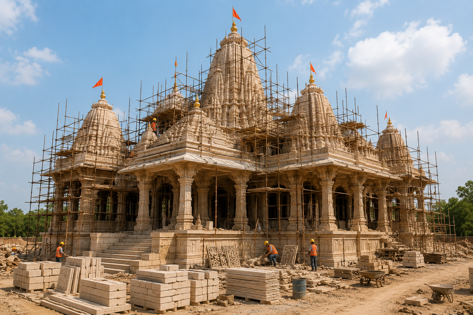 Main temple construction